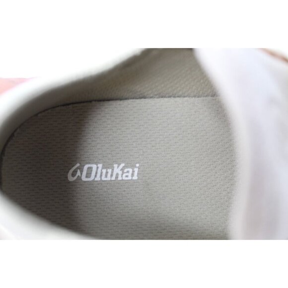 OluKai KAHOLO Slip On Shoes Womens Size 9.5 Beige Canvas Loafers Boat Shoes NWOB - Picture 9 of 12